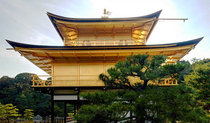 Kyoto - View of the Kinakuji Temple - Japan