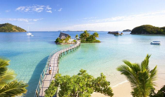 LikuLiku Lagoon Resort, Walking Towards the Masima Island Bar - Fiji