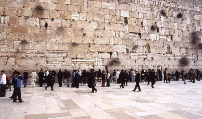 Jewish Worshipers at The Western Wall - Israel, Jerusalem