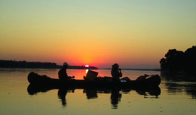 Canoeing on the Zambezi River near Mana Pools - Zimbabwe