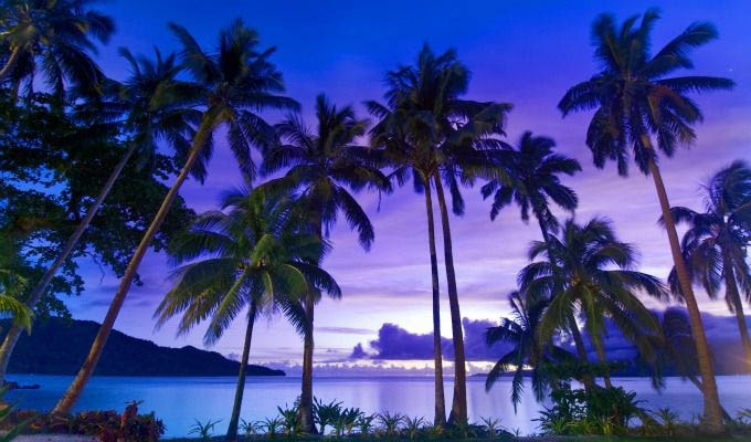 Qamea Resort & Spa, Beautiful Colours at Sunset - Fiji