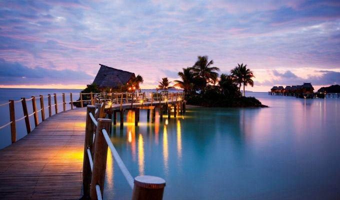 Masima Island Bar at Dusk - Fiji