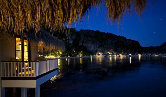 Palawan, El Nido Apulit Island Resort, View from Water Cottage - Philippines