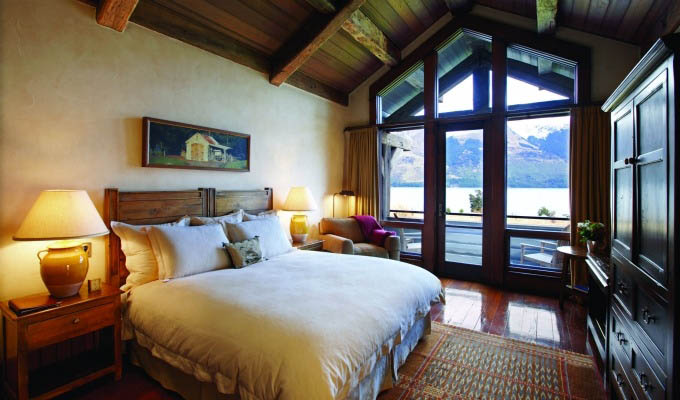 Blanket Bay Lodge, Lodge Bedroom - New Zealand
