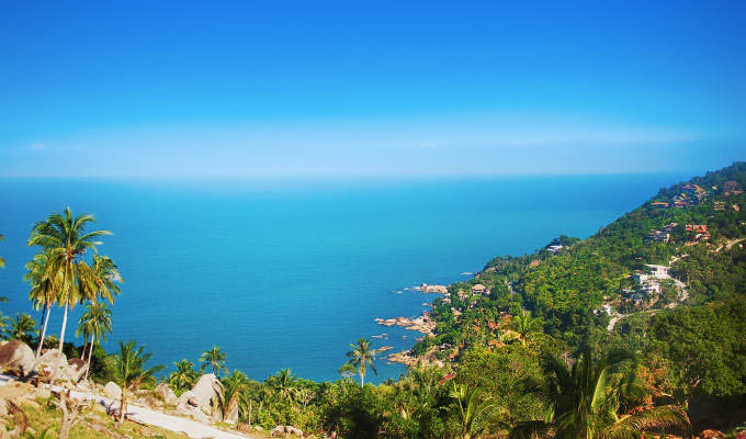 Beautiful aerial view Samui Lamai Chaweng. Crystal bay beach.© Chevtaeva Liudmila/Shutterstock - Koh Samui 