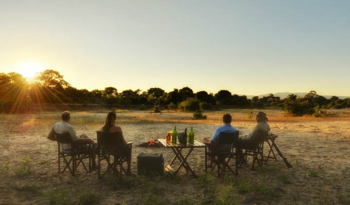 Kanga Camp, Sundowner in the Pan - Zimbabwe
