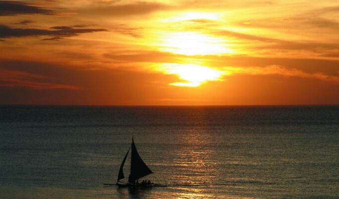 Sailing at Sunset in Boracay - Philippines