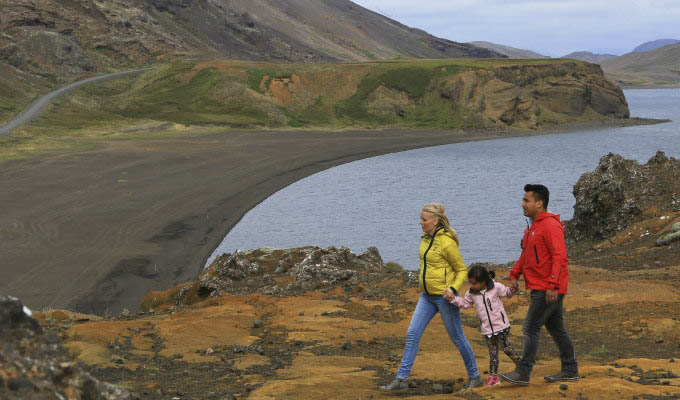 Family in Krysuvik Geothermal Area - Courtesy of Iceland Travel - Iceland