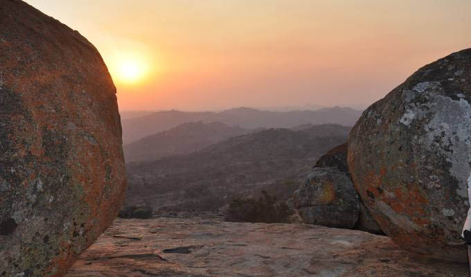 Sunset at World's View in Matobo Hills - Zimbabwe